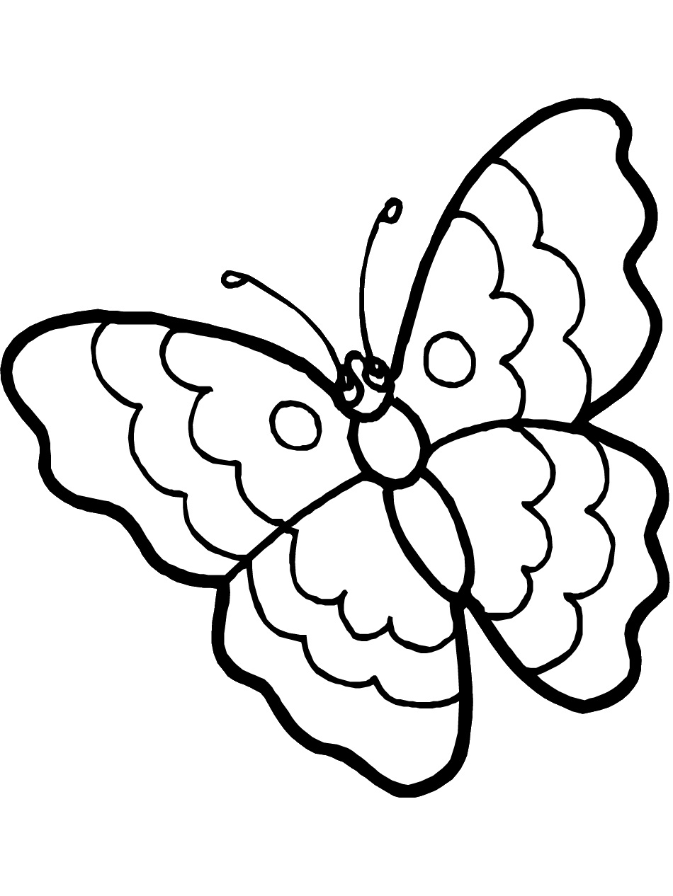 90 Butterfly Coloring Page Printable 1