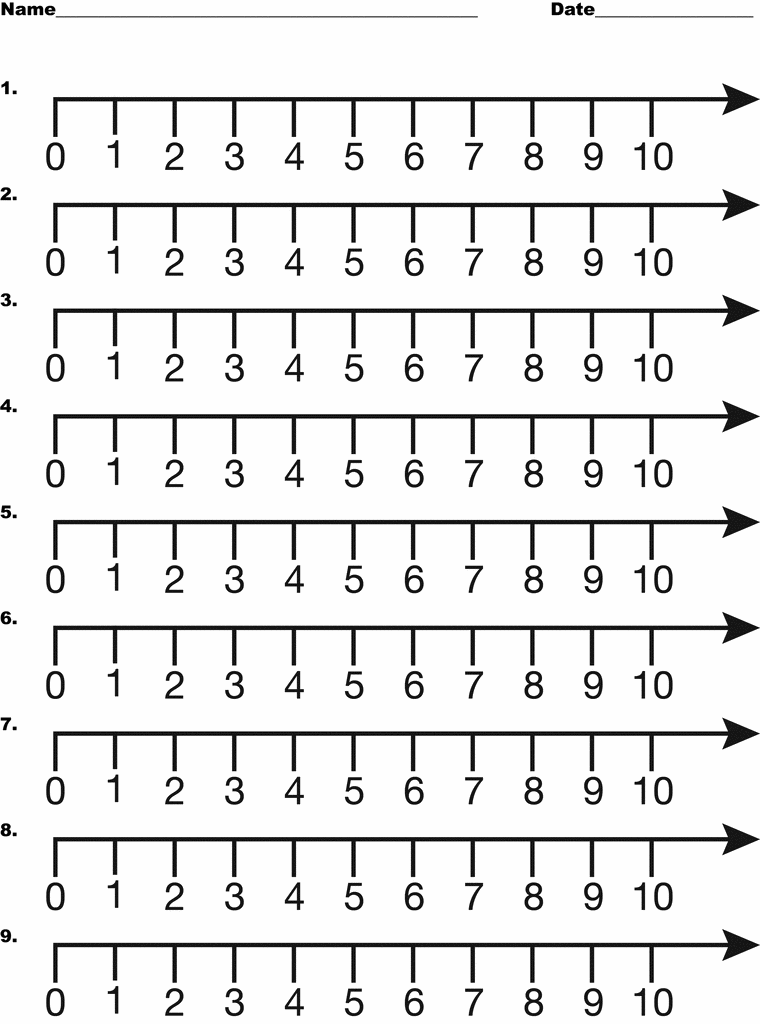 90 Free Printable Number Line 1-20 10