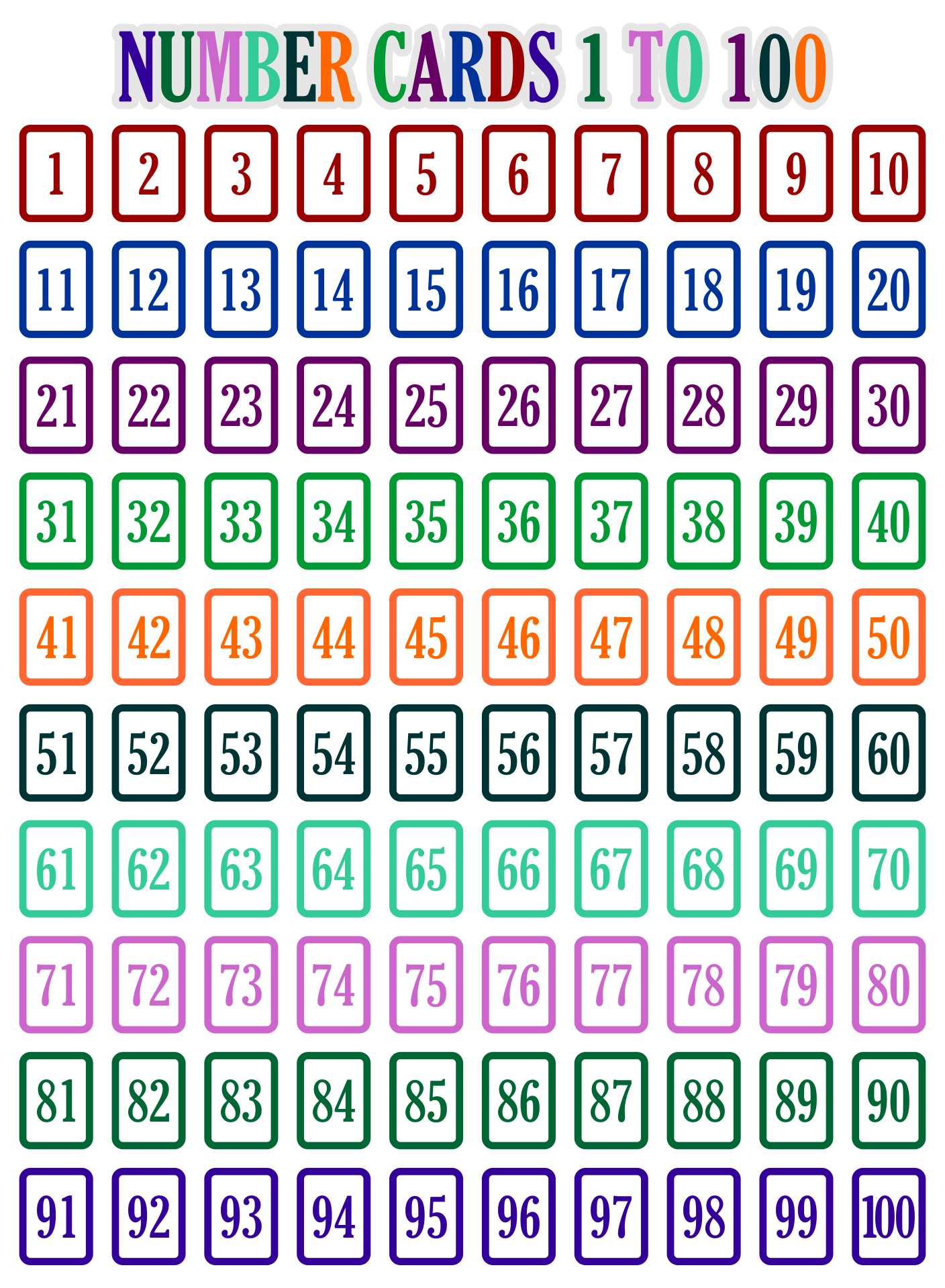 90 Free Printable Number Line 1-20 11