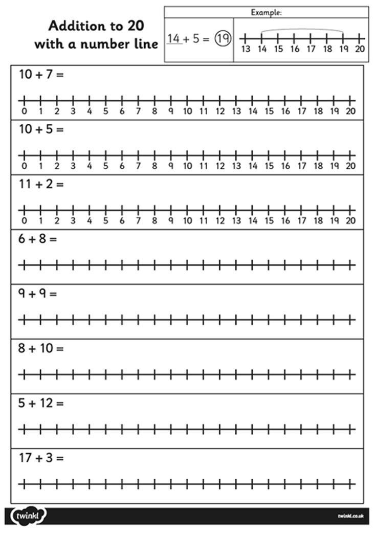 90 Free Printable Number Line 1-20 3