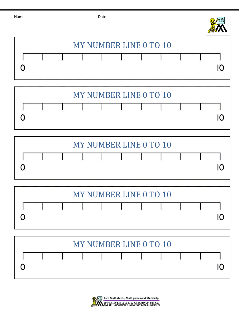 90 Free Printable Number Line 1-20 39