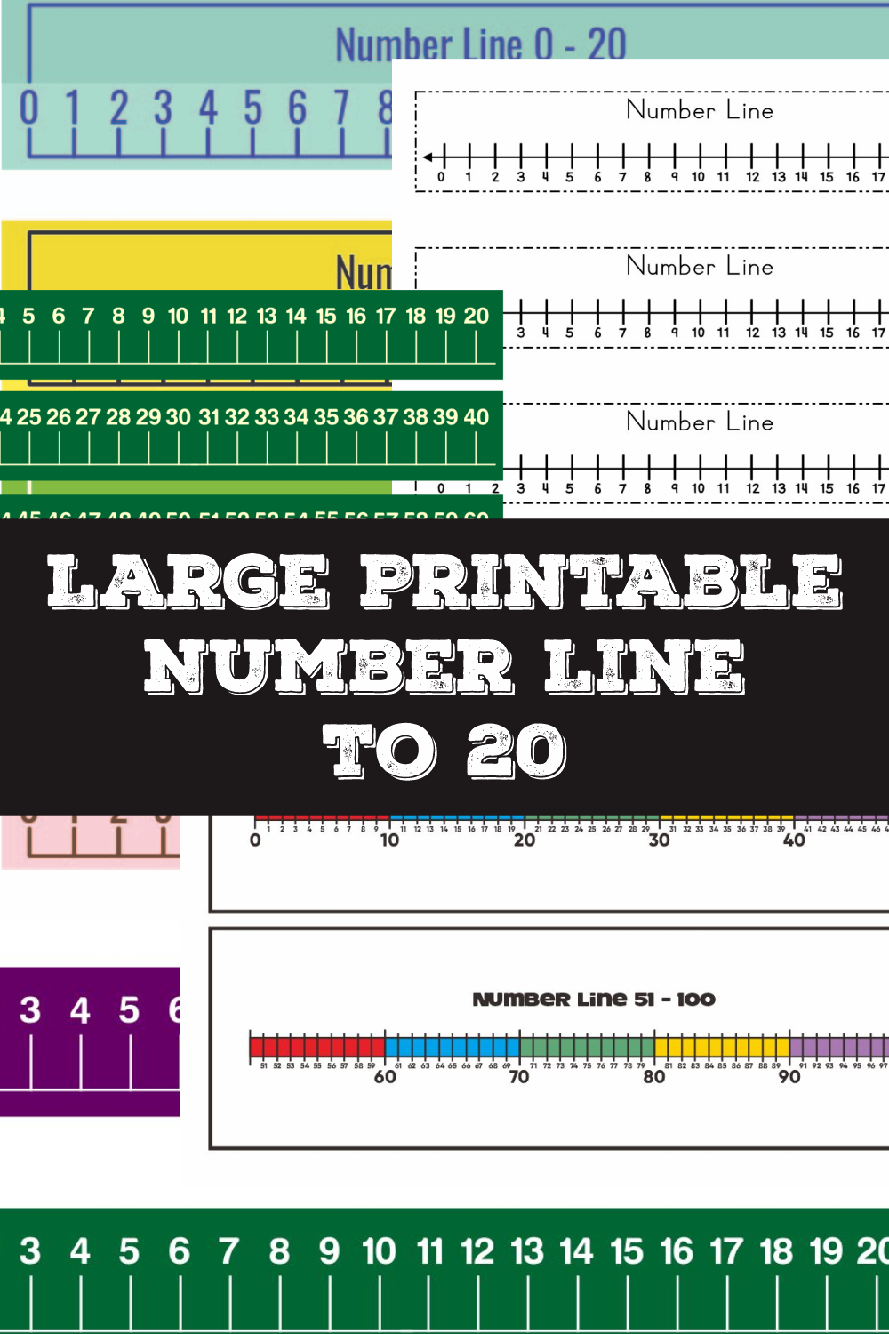 90 Free Printable Number Line 1-20 4