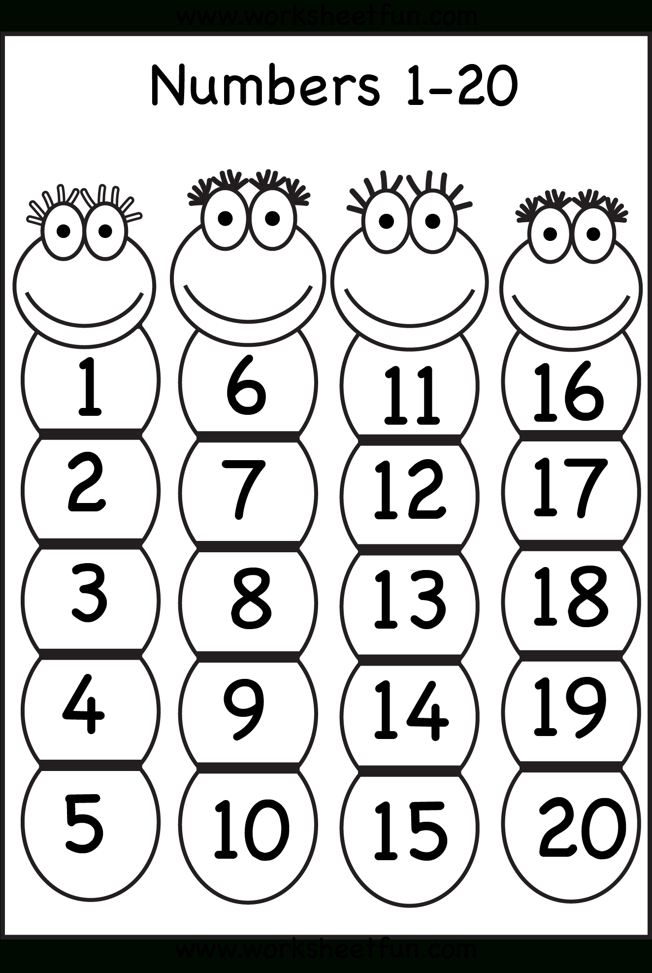 90 Free Printable Number Line 1-20 50