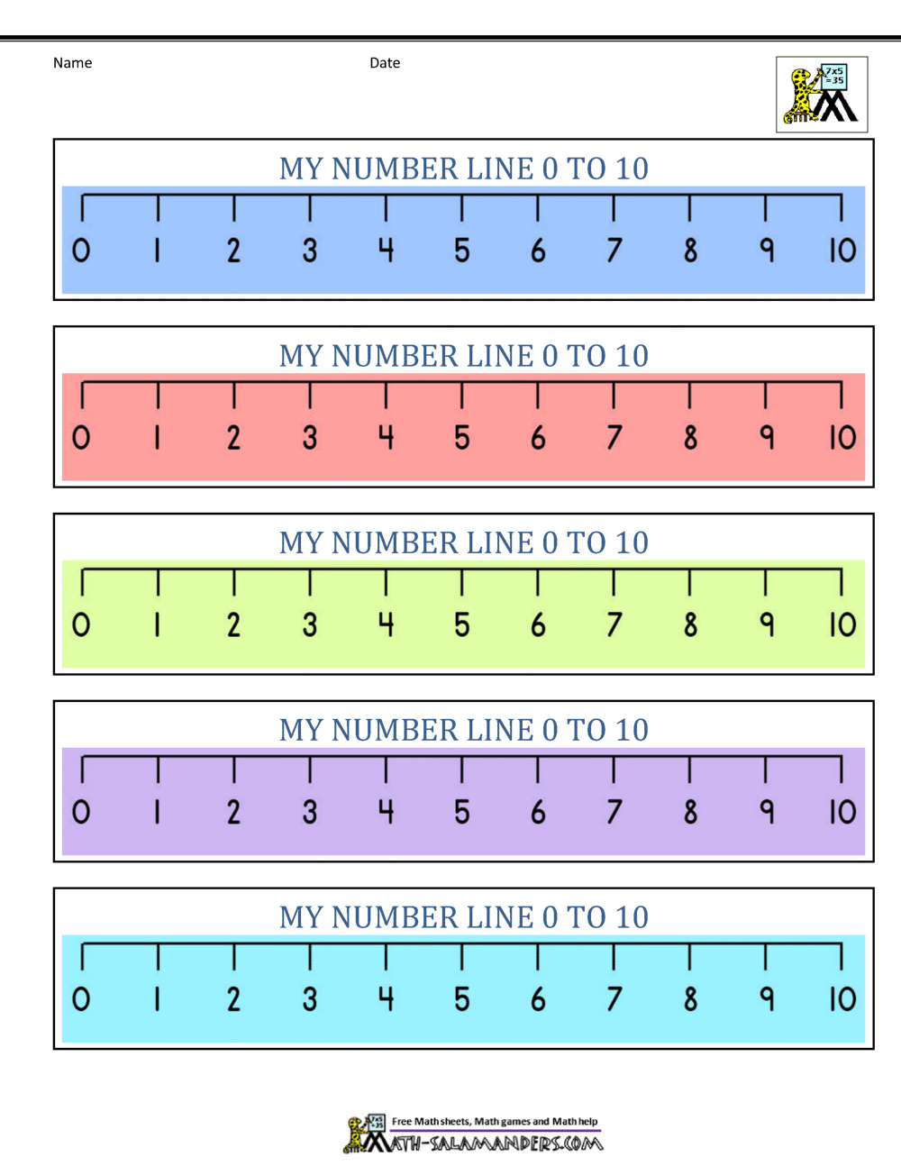 90 Free Printable Number Line 1-20 65