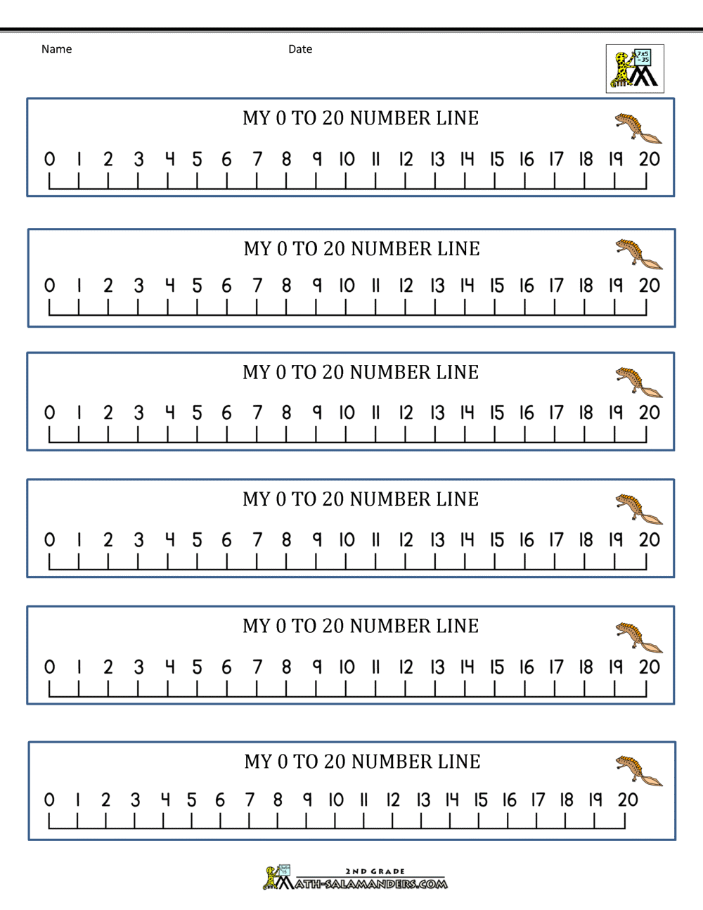 90 Free Printable Number Line 1-20 72