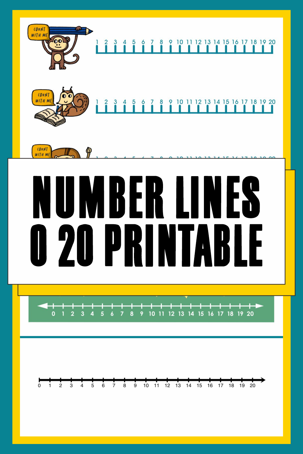 90 Free Printable Number Line 1-20 73