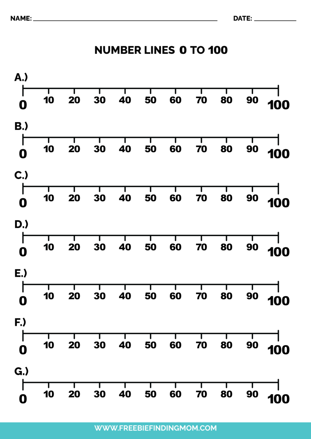 90 Free Printable Number Line 1-20 80