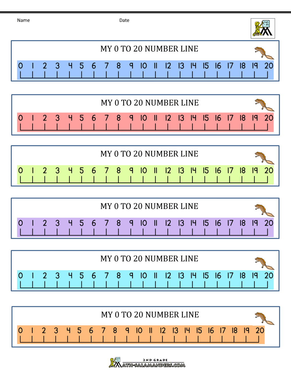 90 Free Printable Number Line 1-20 82