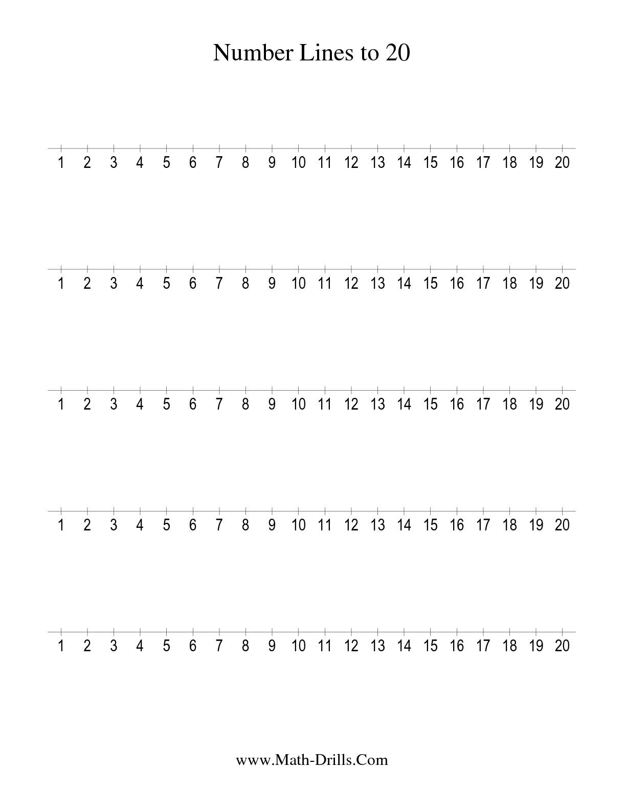 90 Free Printable Number Line 1-20 83