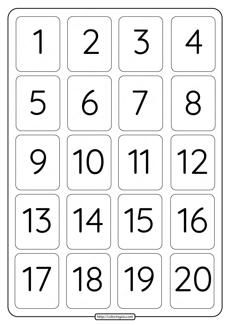 90 Free Printable Number Line 1-20 95