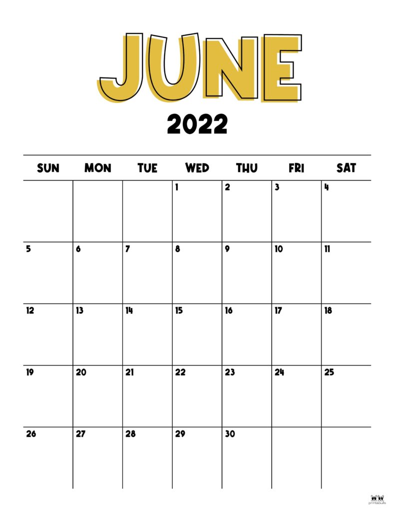 90 June 22 Printable Calendar 15