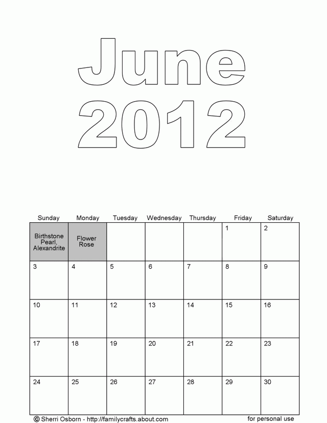 90 June 22 Printable Calendar 6