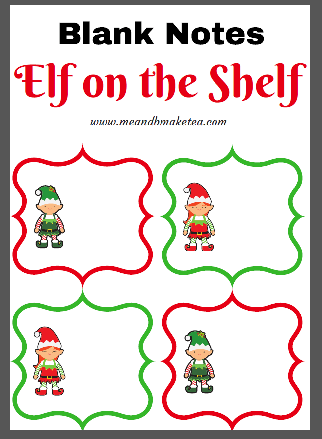 90 Printable Blank Elf On The Shelf 2