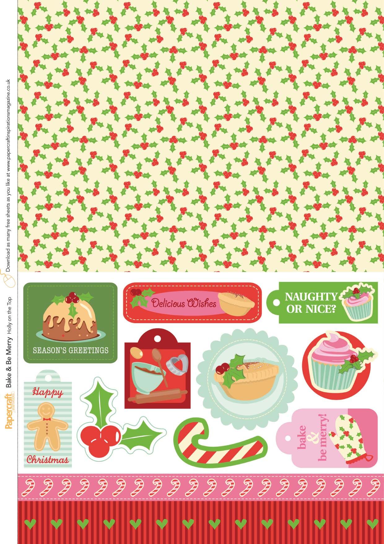 90 Printable Christmas Scrapbook Paper 57