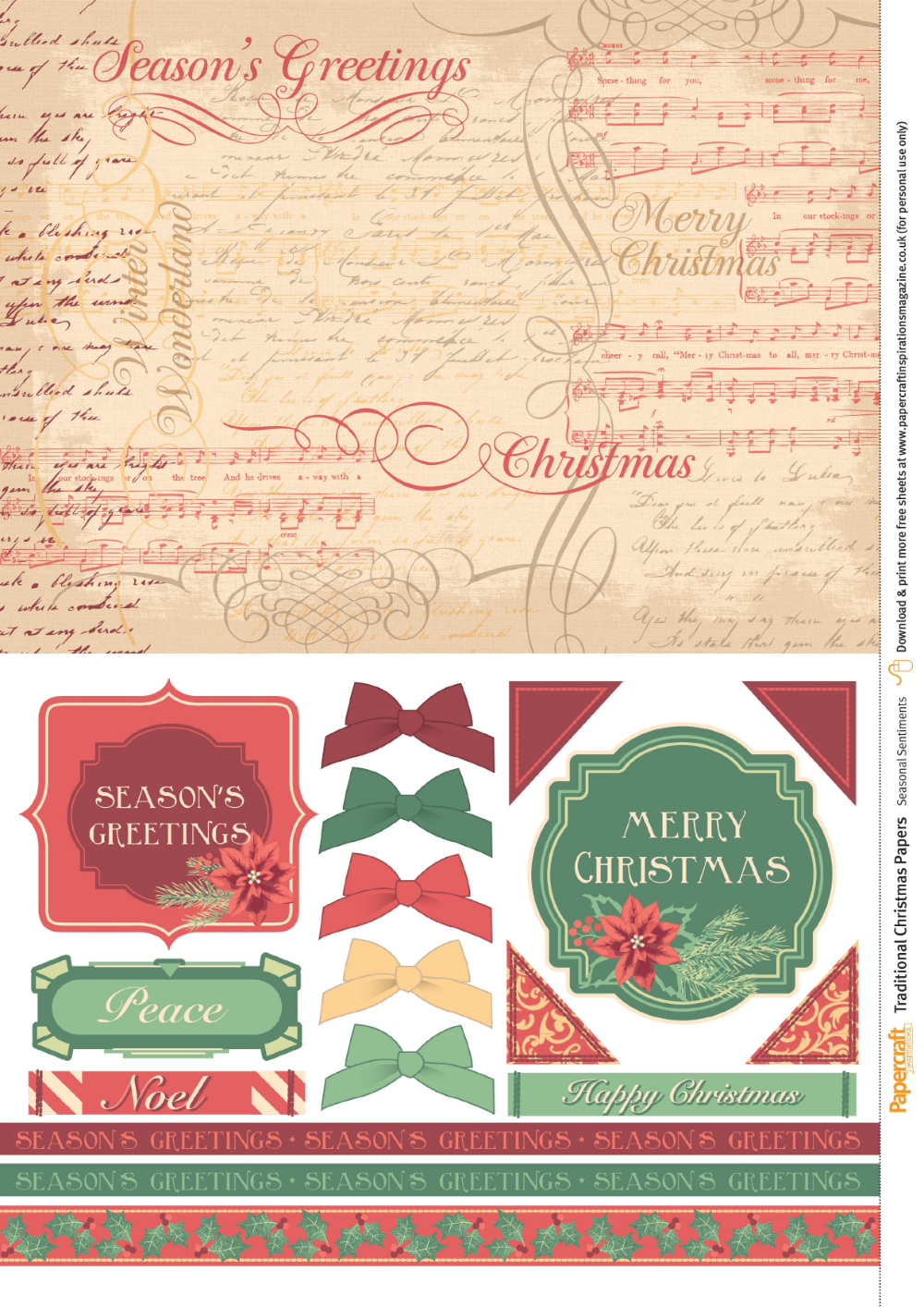 90 Printable Christmas Scrapbook Paper 65