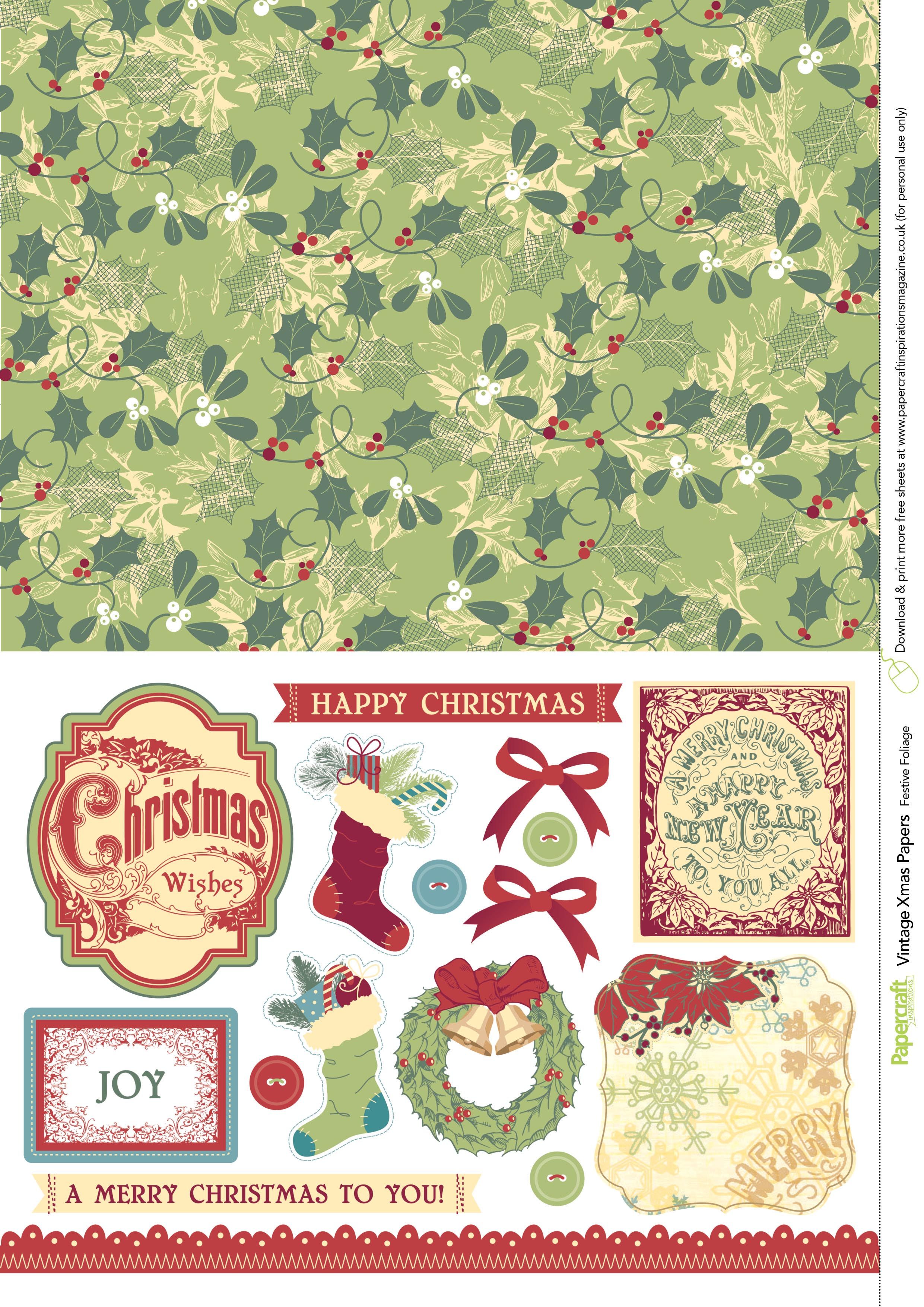 90 Printable Christmas Scrapbook Paper 76