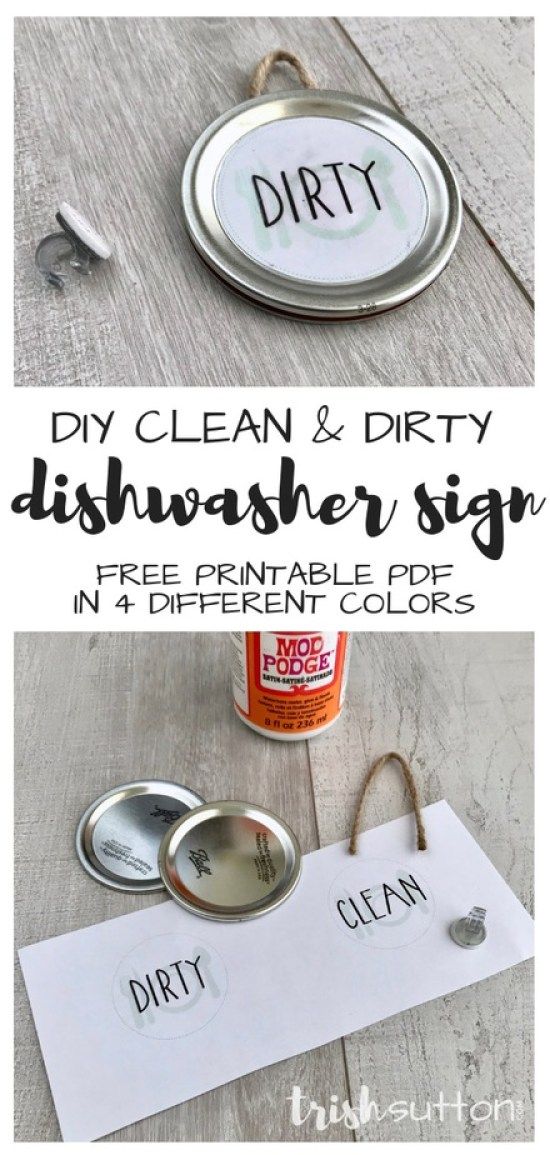 90 Printable Clean Dirty Dishwasher Sign 3