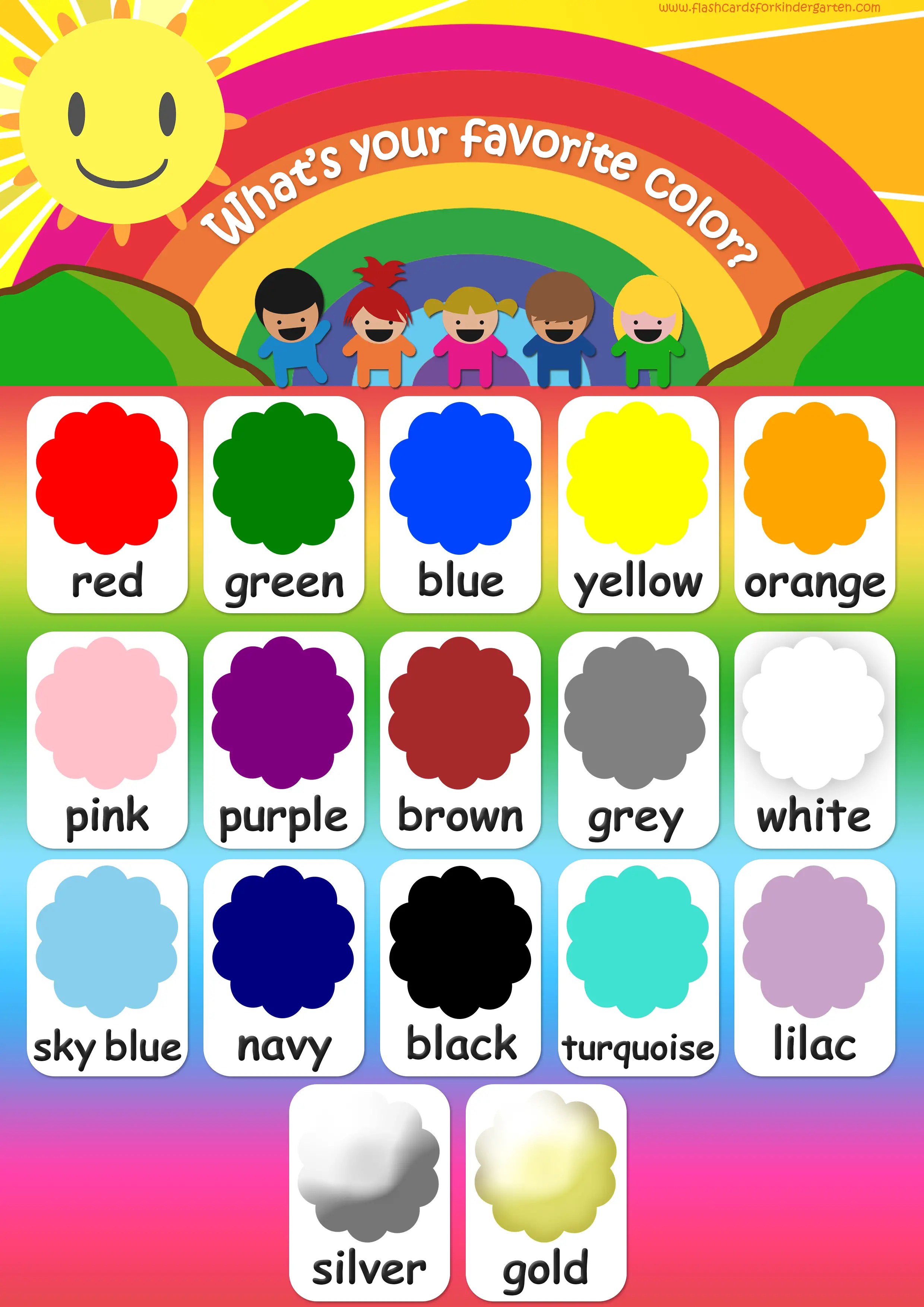 90 Printable Color Words Flash Cards 13