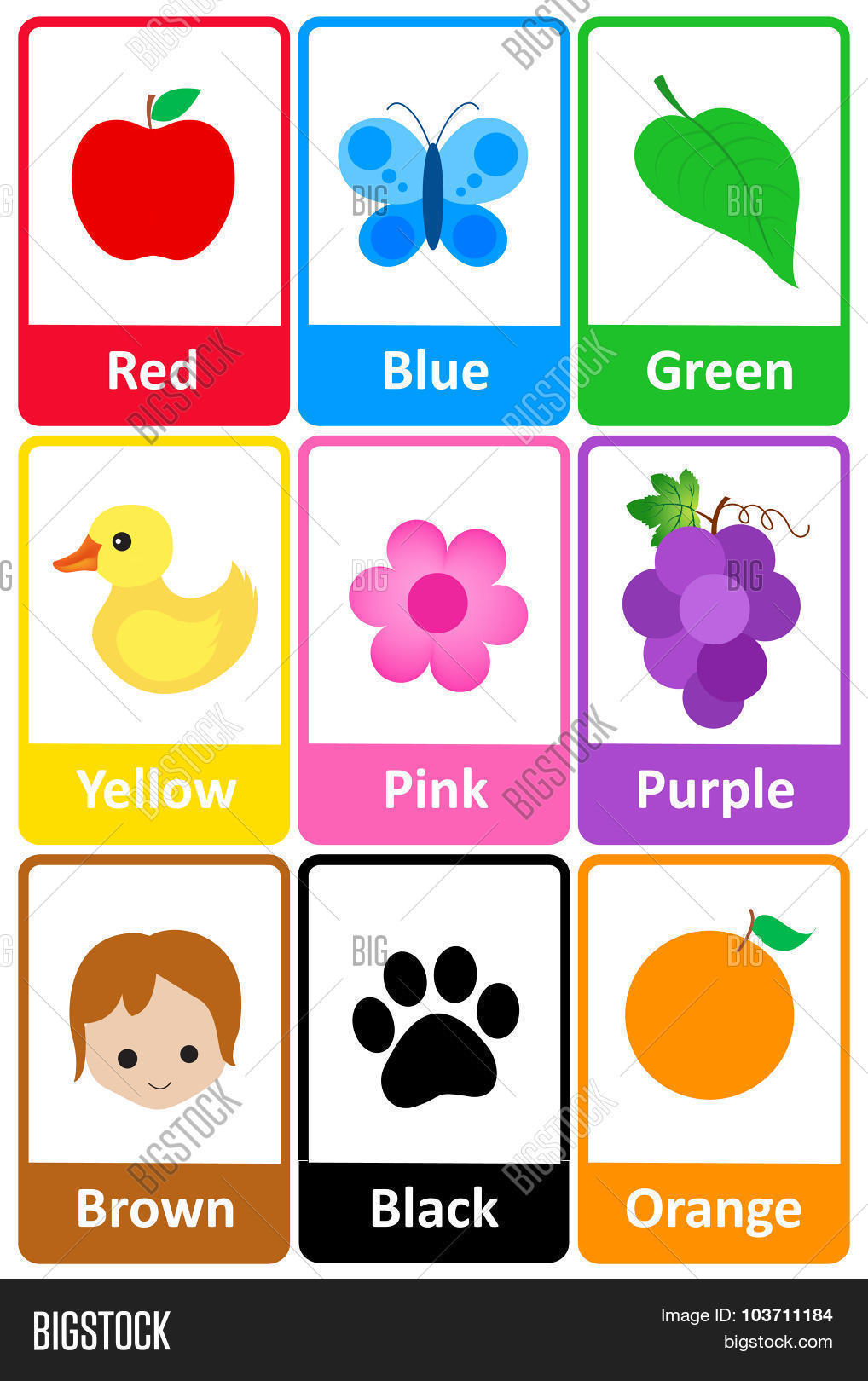 90 Printable Color Words Flash Cards 26