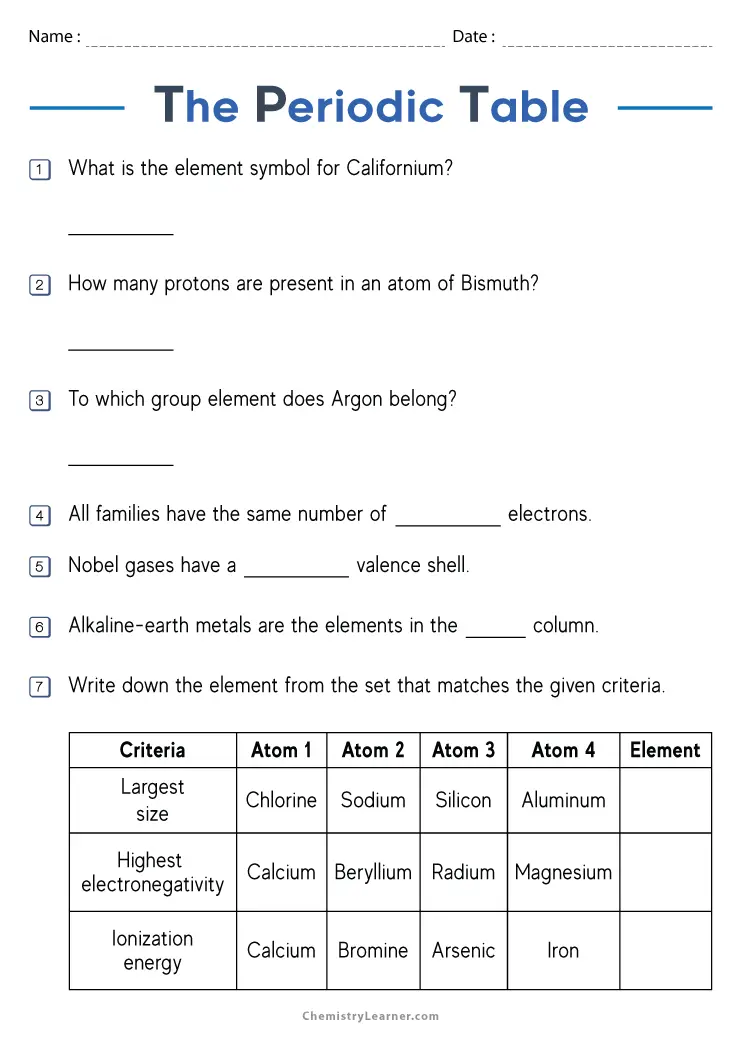 90 Printable Periodic Table Worksheet 31