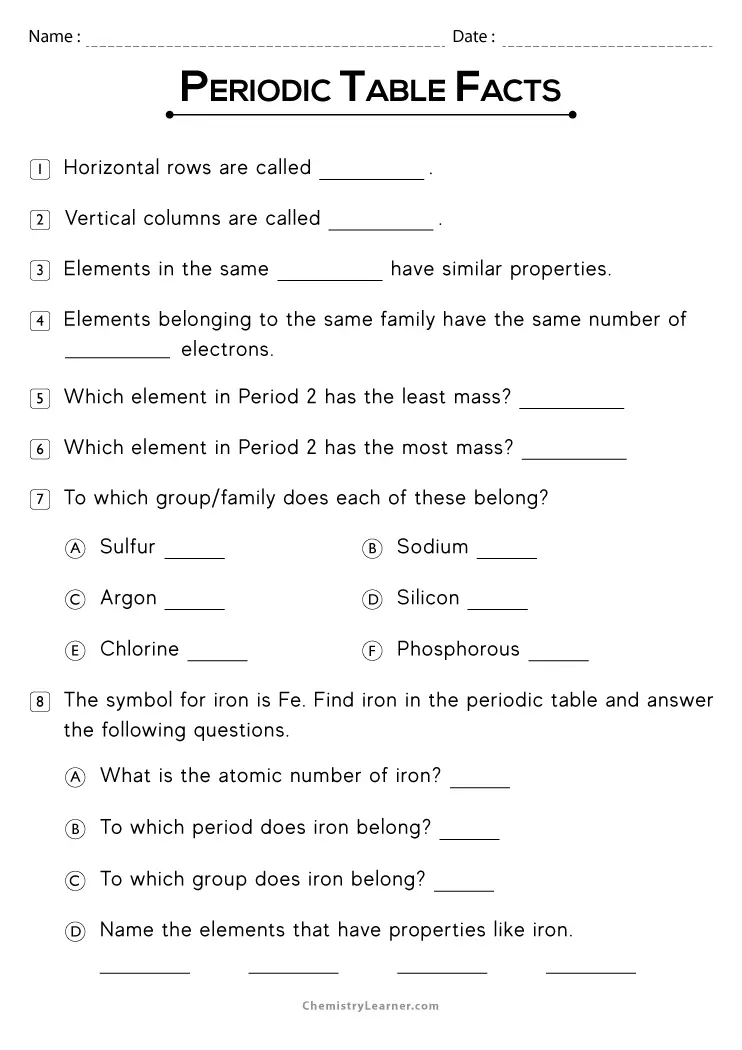 90 Printable Periodic Table Worksheet 83