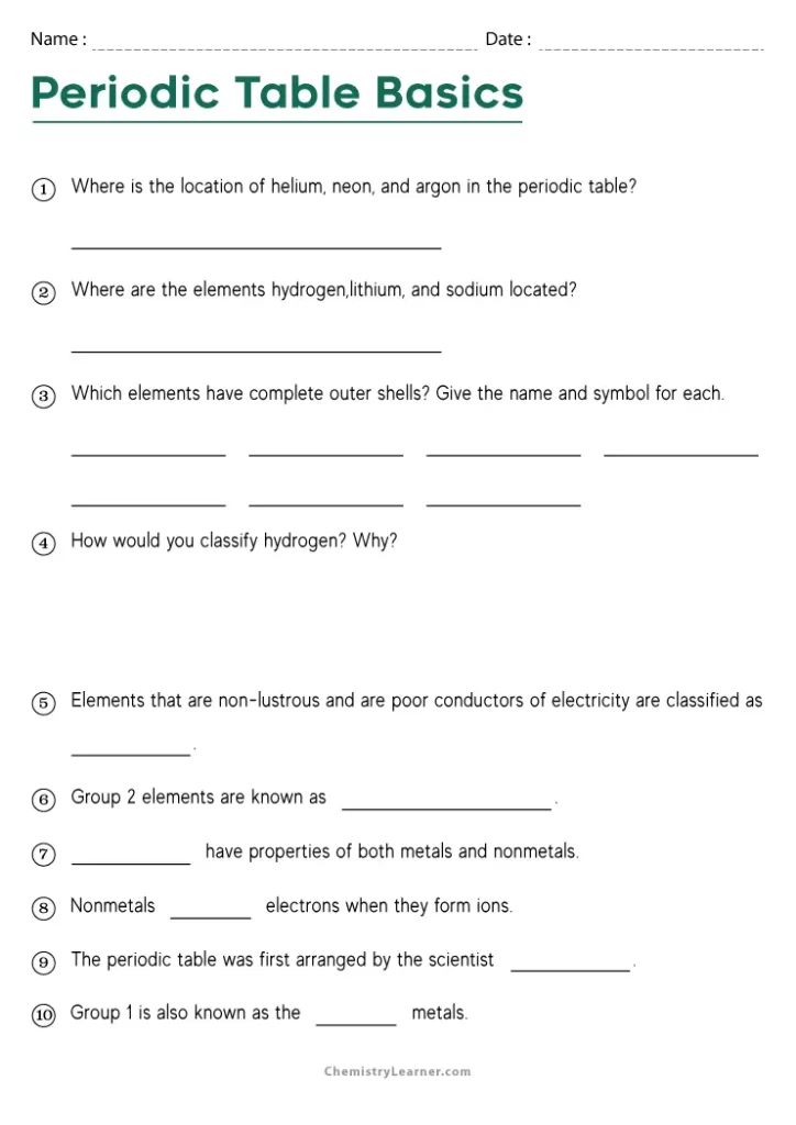 90 Printable Periodic Table Worksheet 86