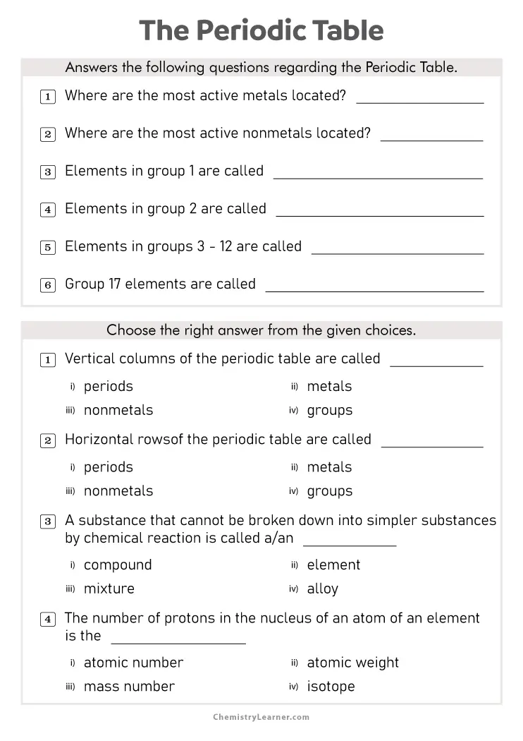 90 Printable Periodic Table Worksheet 93