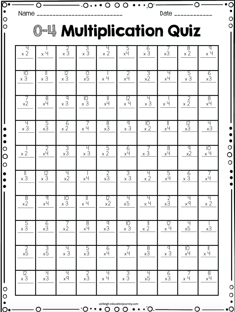 Save 60 Multiplication Facts 0-12 Printable Pdf Ideas 14