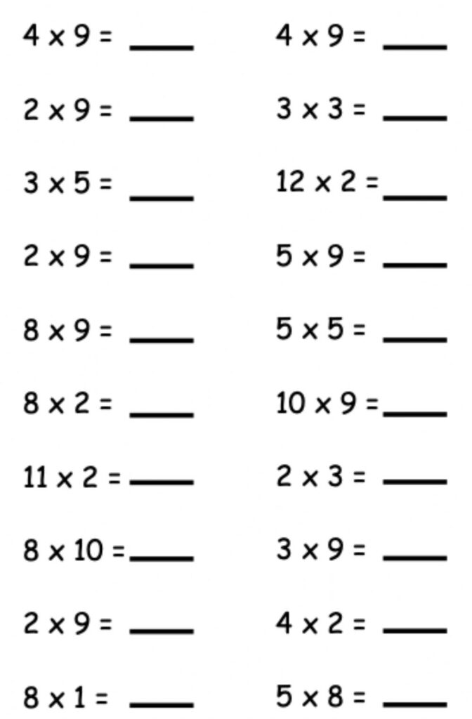 Save 60 Multiplication Facts 0-12 Printable Pdf Ideas 35