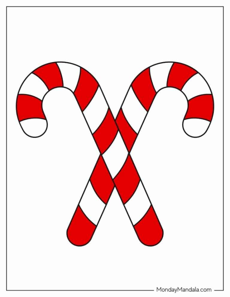 60 Candy Cane Template Printable 44