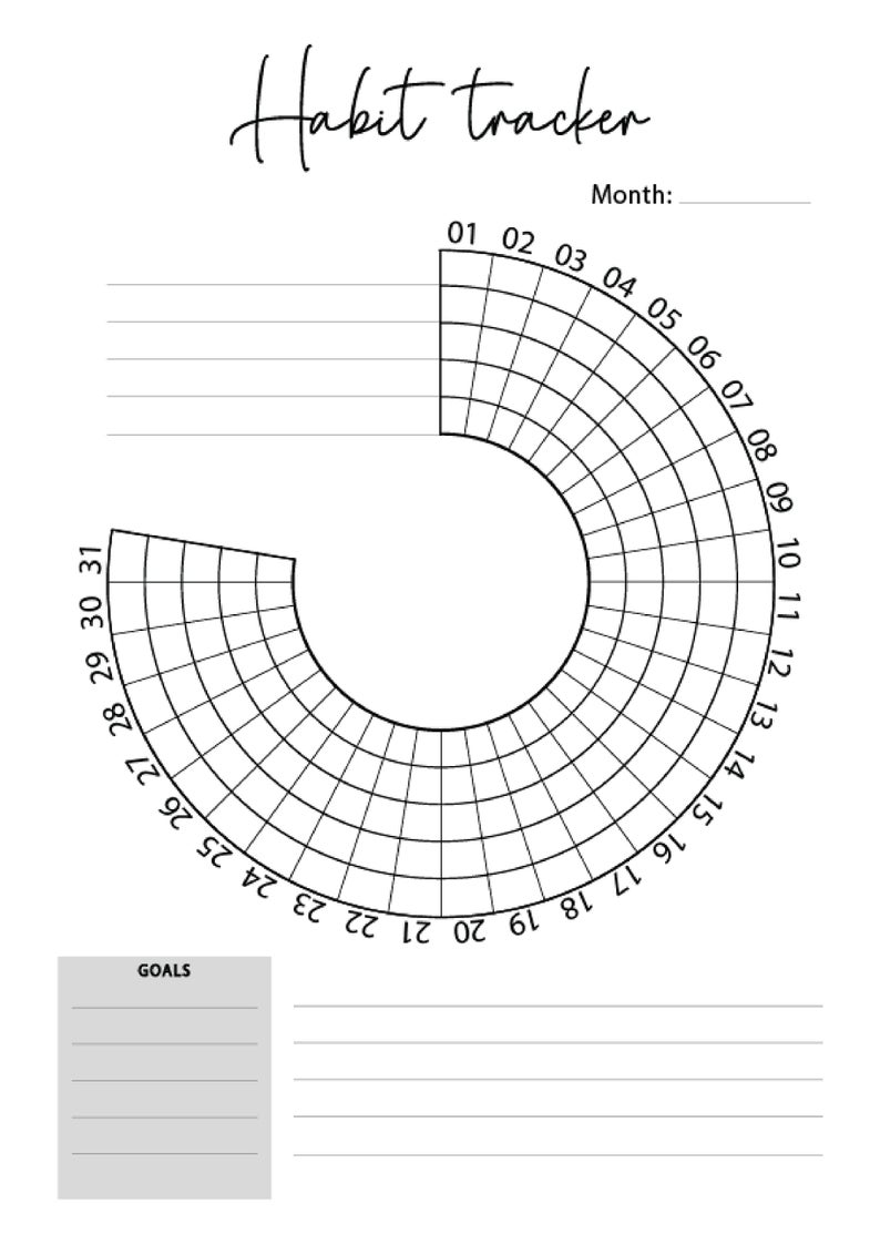 60 Circular Habit Tracker Printable Free 1