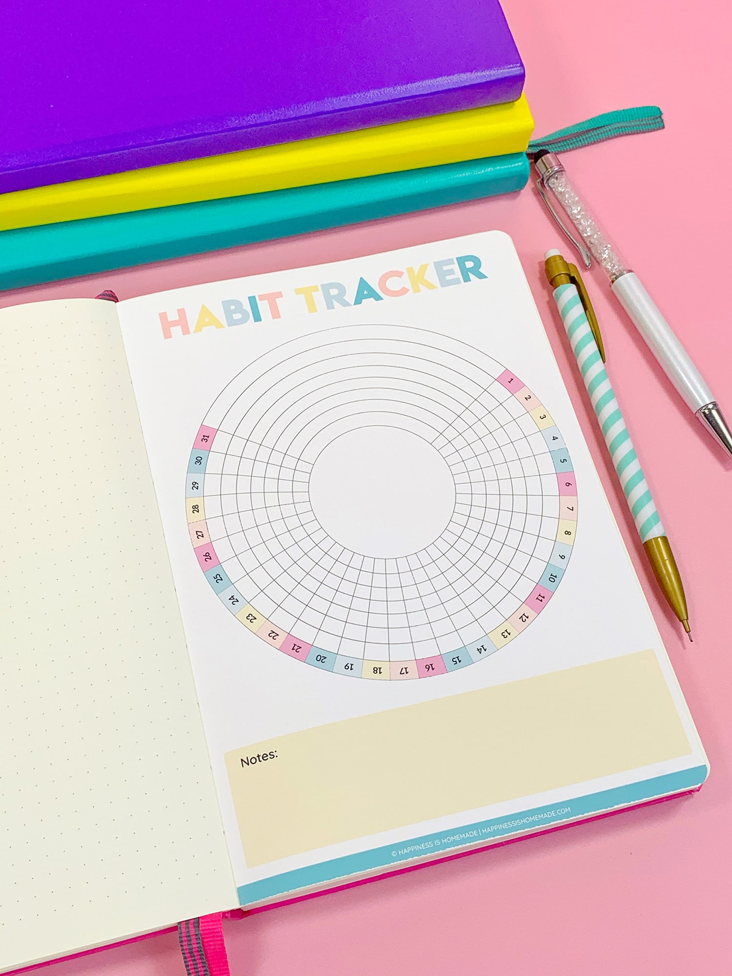 60 Circular Habit Tracker Printable Free 10