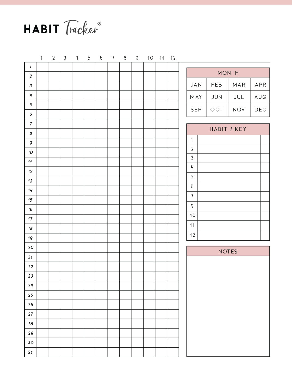 60 Circular Habit Tracker Printable Free 3