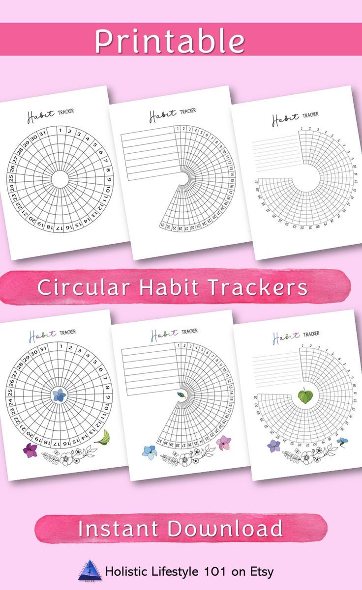 60 Circular Habit Tracker Printable Free 4