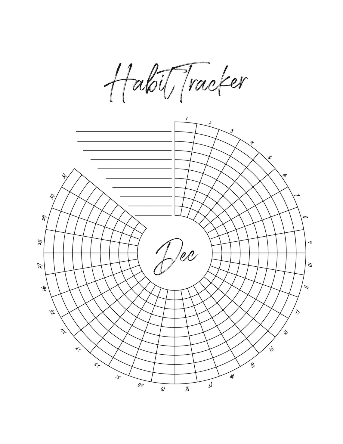 60 Circular Habit Tracker Printable Free 5