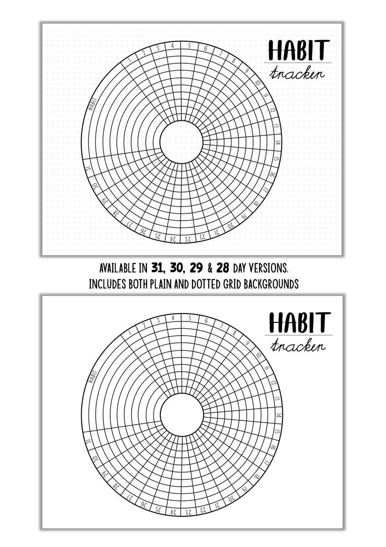 60 Circular Habit Tracker Printable Free 7