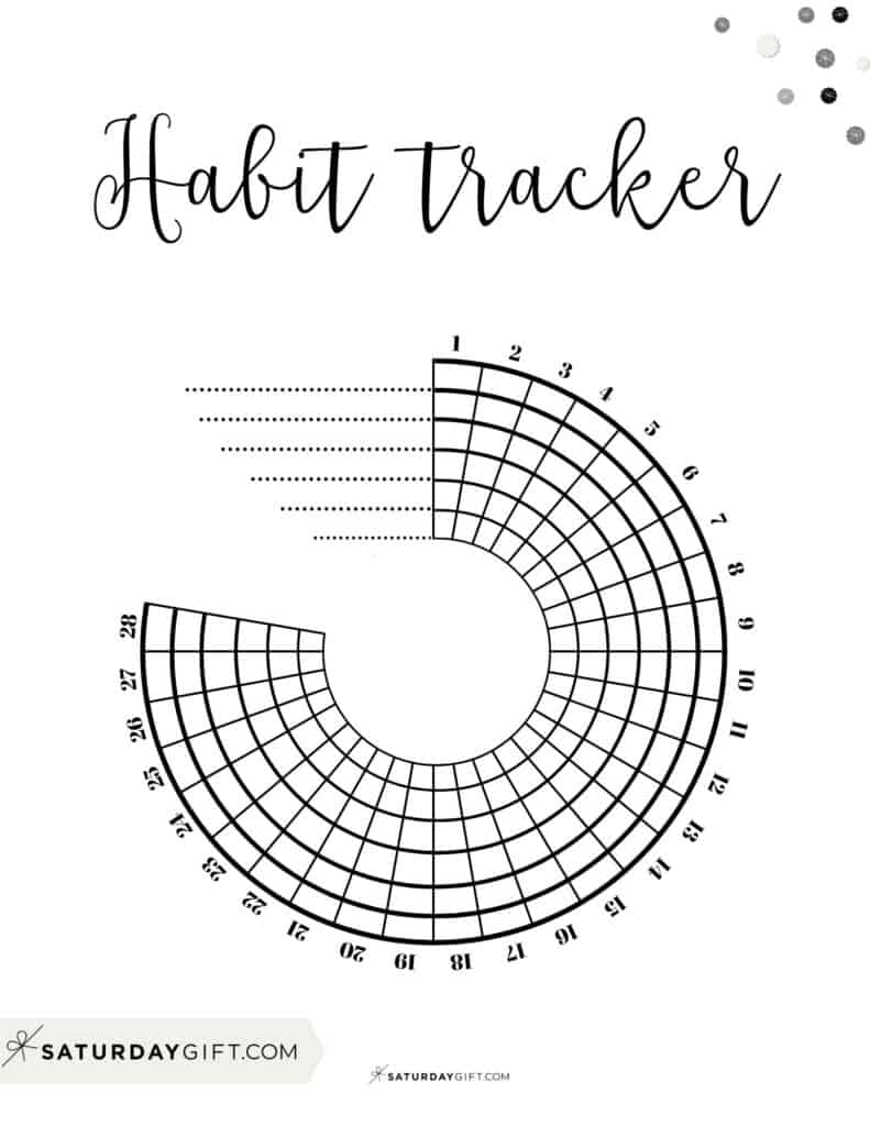 60 Circular Habit Tracker Printable Free 9