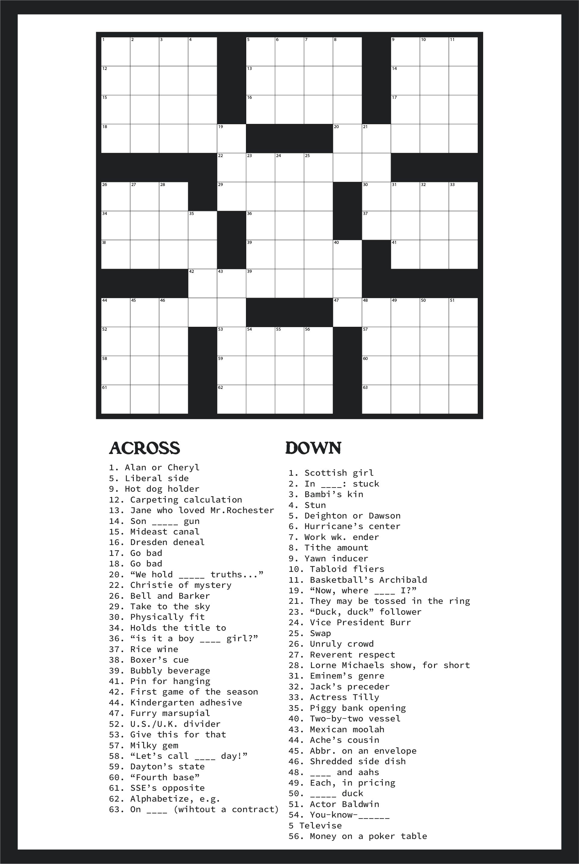 60 Create A Crossword Puzzle Free Printable 33