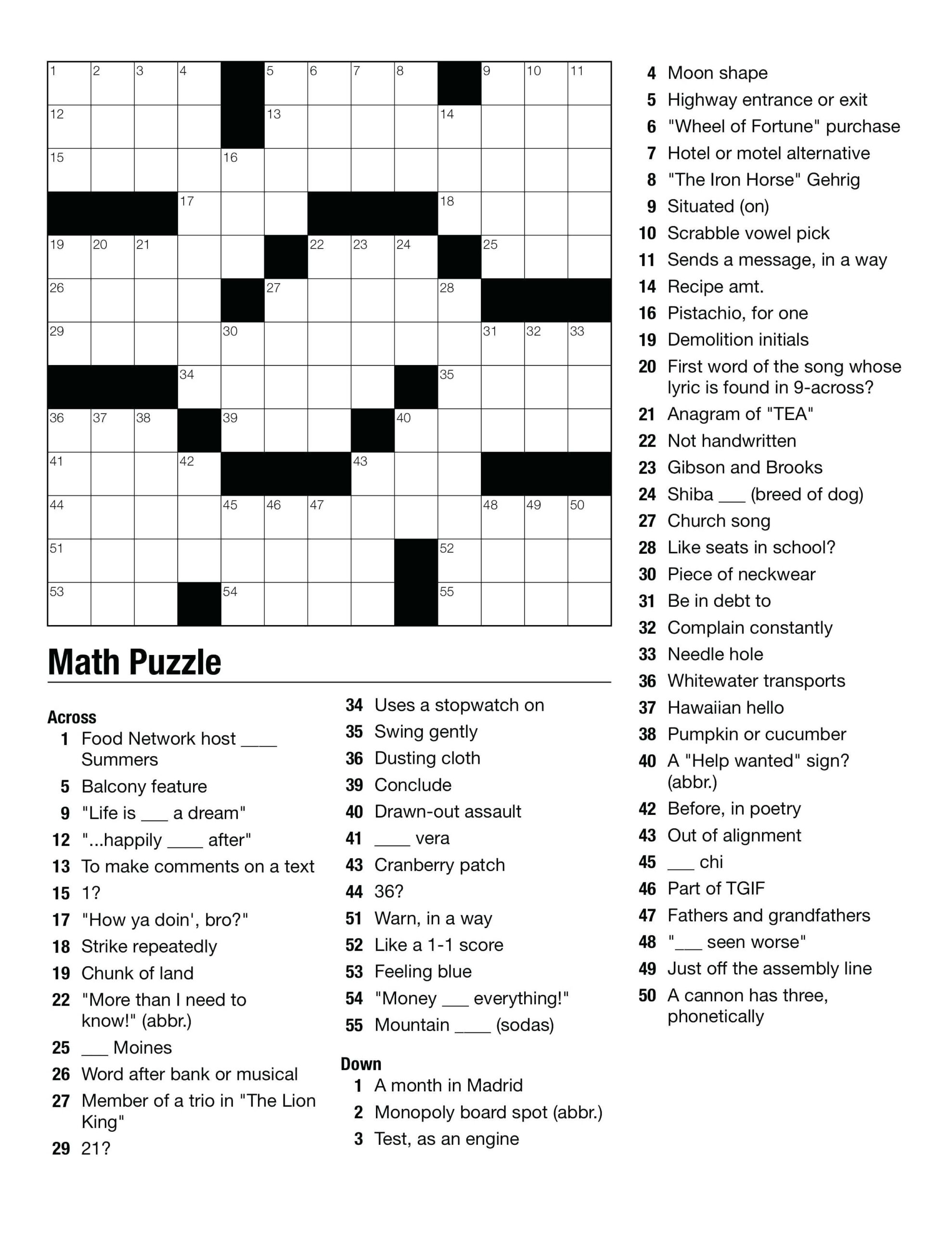 60 Create A Crossword Puzzle Free Printable 55