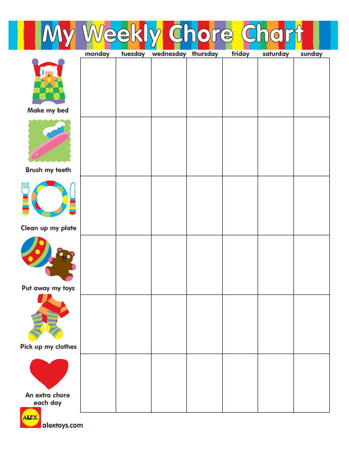 60 Free Printable Weekly Reward Charts 11