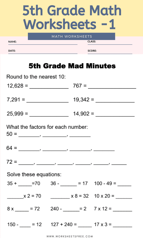 Save 60 Printable Worksheets For 5Th Graders Ideas 18