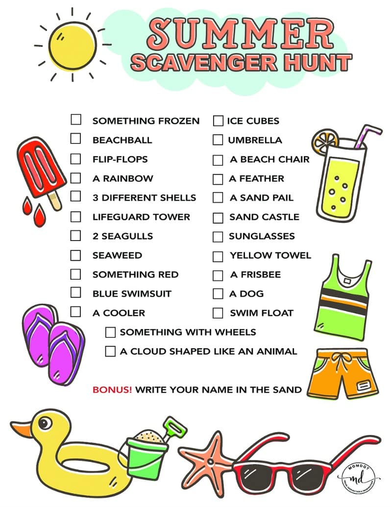 Save 60 Summer Scavenger Hunt Printable Ideas 30