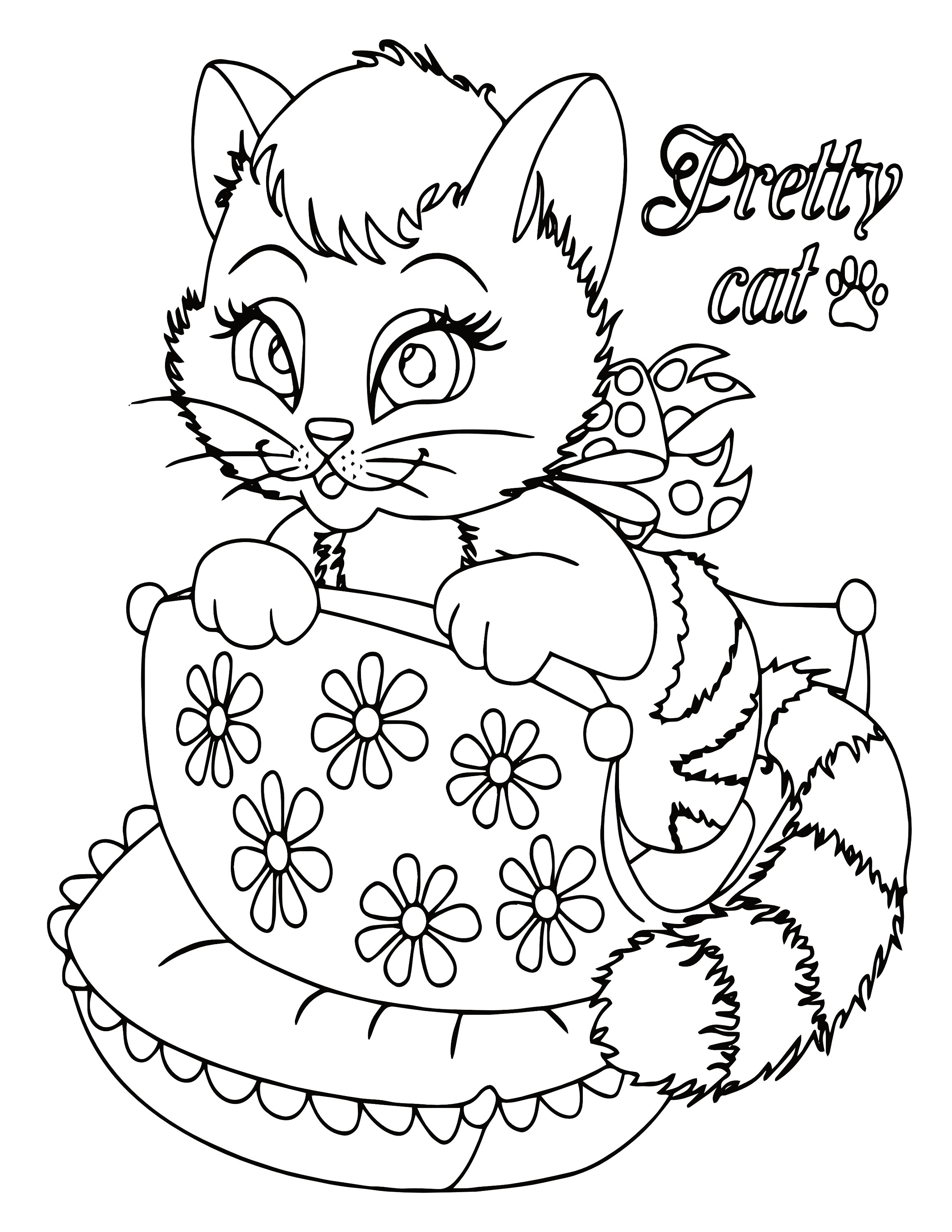 Save 60 Free Printable Coloring Pages Of Cats Ideas 45