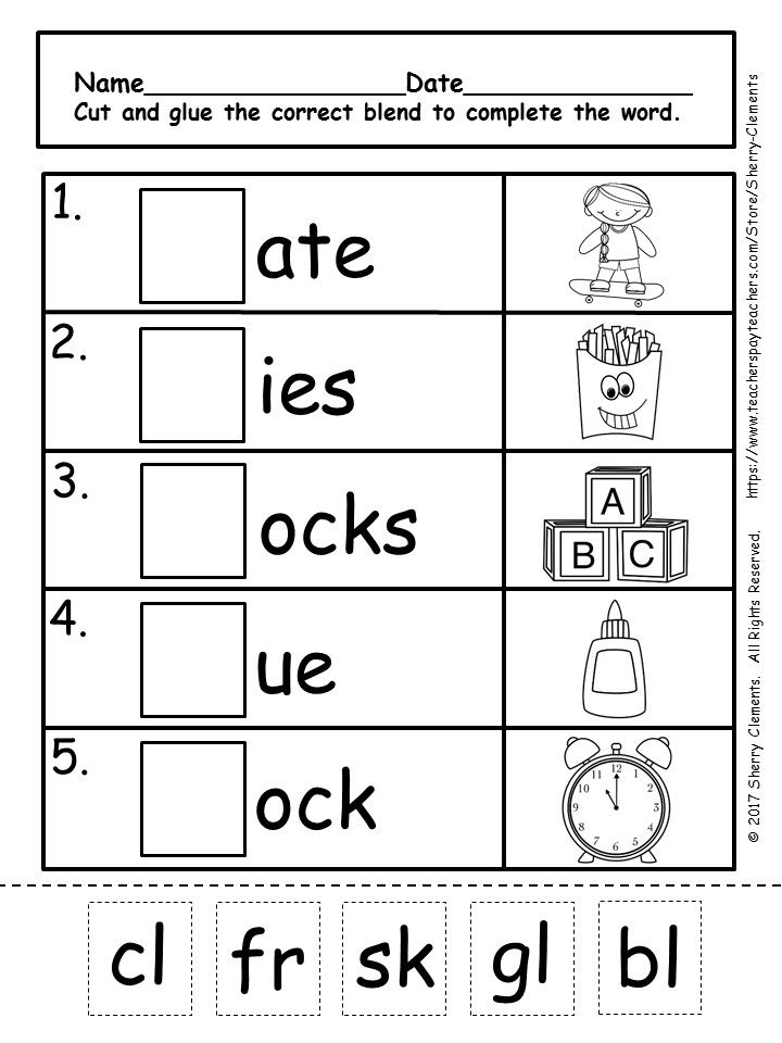 20 1St Grade Worksheets Cut And Paste