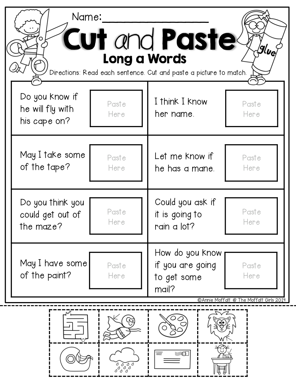 20 1St Grade Worksheets Cut And Paste