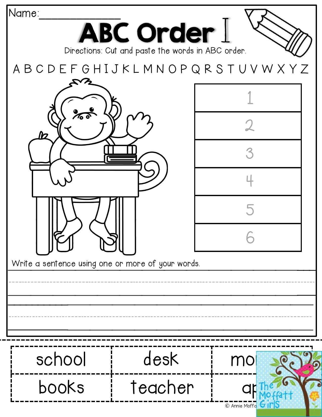 20 1St Grade Worksheets Cut And Paste