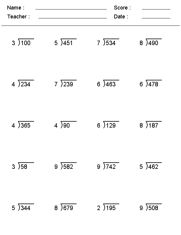 20 3Rd Grade Math Division Worksheets Free