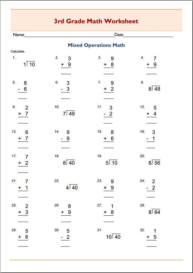 20 3Rd Grade Math Division Worksheets Free