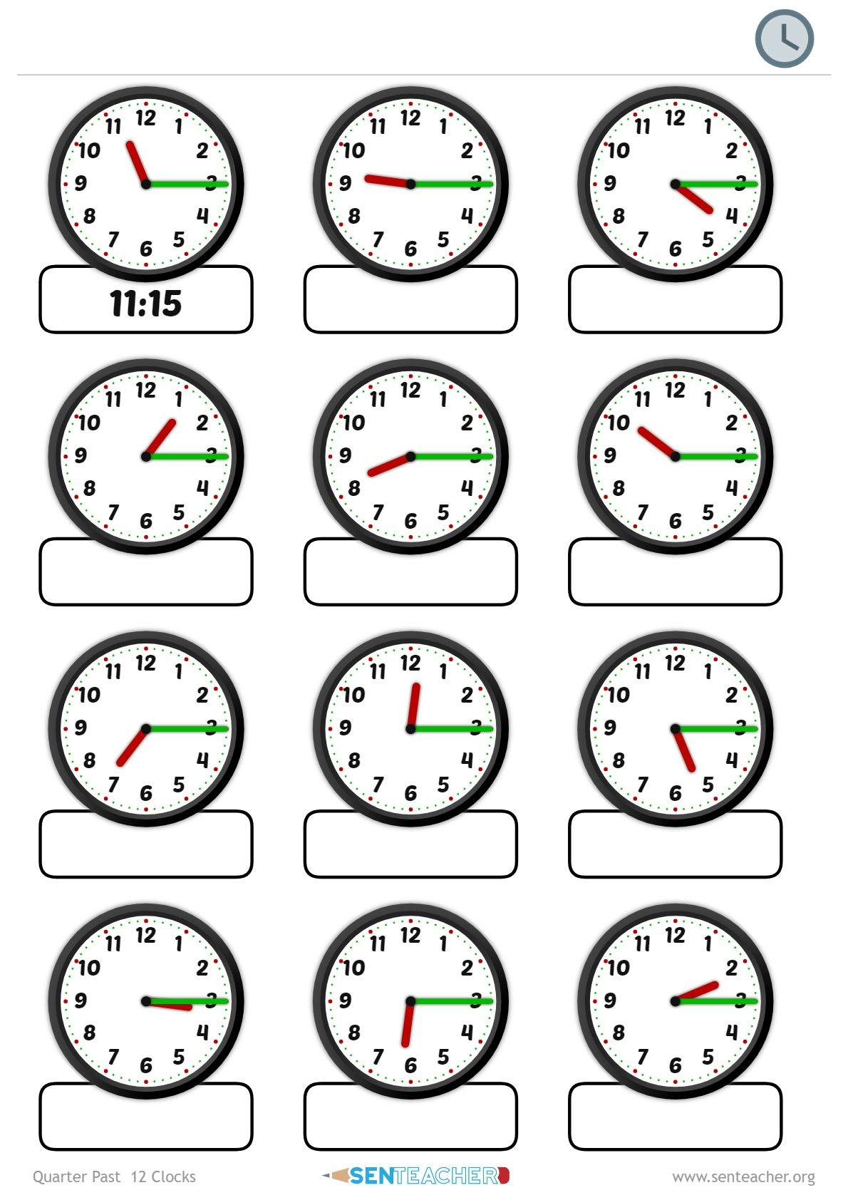 20 Clock Printable For Kids Math Worksheets