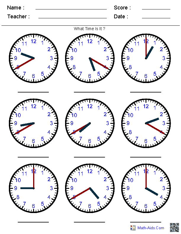 20 Clock Printable For Kids Math Worksheets